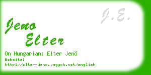 jeno elter business card